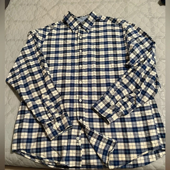 SADDLEBRED~BLUE PLAID SHIRT~NWOT~LG - Picture 1 of 6